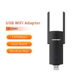 Wi Fi Finders Comfast USB WiFi Adaptador 2 4GHz 5GHz 150Mbps 1800Mbps Receptor inalámbrico de doble banda AC Dongle Tarjeta de red 231019