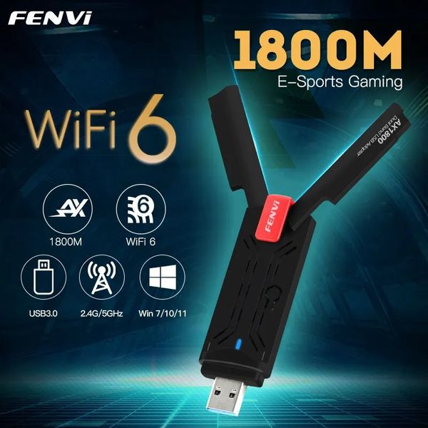 Wi Fi Finders FENVI WiFi 6 Adaptador USB Banda dual AX1800 2 4G 5GHz Inalámbrico 6E AXE3000 Dongle Tarjeta de red 3 0 Win7 10 11 231019