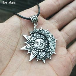 Wiccan Sun Moon Star Male ketting vrouwen mandala lotus bloem wicca hekserij heks sieraden spirituele sieraden 8897658