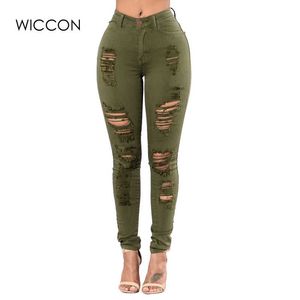 Nouvelle mode grande taille 3XL déchiré jean femmes maigre trou déchiré Denim pantalon femme Fasion décontracté taille haute jean