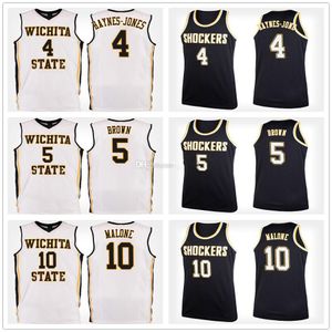 Wichita State Shockers College # 4 Samajae Haynes-Jones Camisetas de baloncesto # 5 Rod Brown # 10 Kaelen Malone Hombre Cosido Personalizado Cualquier nombre