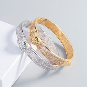 Pulseras anchas de serpiente de oro de 18 quilates para mujeres, hombres, tenis de lujo, pozos indios, diseñador de joyas unisex de moda, joyería para mujeres, regalos para fiestas, accesorios para bodas.