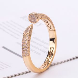 brede 18K gouden unisex nagelarmband vergulde Sliver sieradenarmbanden voor vrouwen meisje dames set luxe joodse ontwerper verjaardagsjirant feestje verloofd dagelijkse bruid