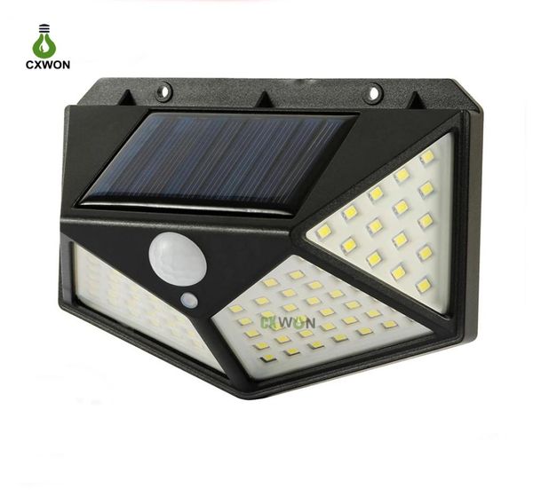 Lampes solaires grand Angle 100 LED s lumière de jardin LED solaire capteur de mouvement PIR lampe d'éclairage murale solaire 8108633