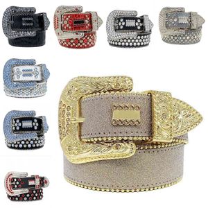 Ceintures larges pour hommes Rétro Crystal Womens Belt Designer Big Metal Buckle Geatine Leather CEINTER Robes ACCESSOIRES SKULL DÉCOR