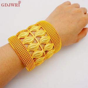 Pulseira larga cor de ouro pulseiras para mulheres acessórios noiva pulseiras indiano etíope frança africano dubai jóias presentes 231226