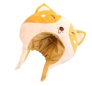 Brede rand hoeden 1 pc Mooie cartoon pluche shiba inu hoed dieren po prop lichtbruin3380274