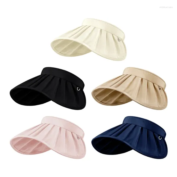 Sombreros de ala ancha 1pc Sombrero para el sol Protección transpirable Plegable Verano Techo vacío para vacaciones Deportes al aire libre