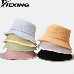 Brede rand hoeden 2022 herfst Terry stoffen handdoek Embeer hoed vrouwen mannen snoepkleuren Panama Sun Fisherman Hat P230311