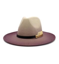 Sombreros de ala ancha 2022 Medalla de bronce Damas Men039s Lana Retro Trilby Fieltro Fedora Sombrero Caballero Elegante Invierno Otoño Jazz9618714