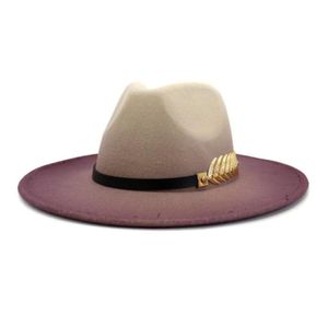 Wide Brim Hats 2022 Bronze Medal Ladies Men039s Wool Retro trilby Feel Fedora Hat Gentleman Elegant Winter Autumn Jazz3826200