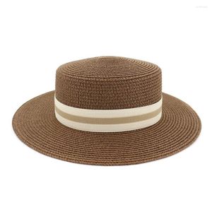 Chapeaux à large bord 2022 rétro femmes hommes paille chapeau de soleil été porc tarte Sunbonnet dame plat canotier plage Panama
