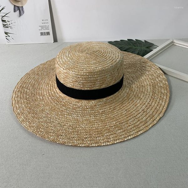 Chapeaux à large bord 2023 grande paille pour femmes été chapeau de plage surdimensionné Protection UV soleil en gros