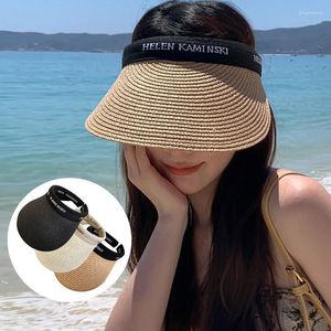 Hoeden met brede rand Lege top voor dames Zomerhoed Zonbescherming Outdoor Panama Stro Sport Reizen Vakantie Korea-versie Strandpet