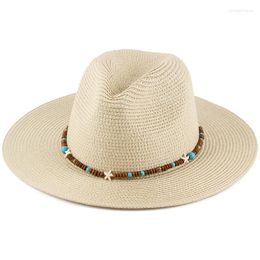 Brede rand hoeden 2023 mode bohemia cowboy hoed voor vrouwen floppy strand zomer zon strak dames uv bescherming panama