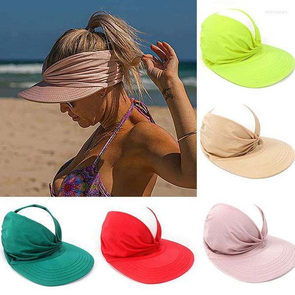 Sombreros de ala ancha 2023 Sombrero adulto flexible para mujeres Visera anti-UV Fácil de llevar Gorras de viaje Moda Playa Verano Protección solar Elob22