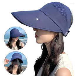 Chapeaux à large bord 2023 femmes Open Top parasol chapeau été Sports de plein air mode corniche casquette avec lentille pare-soleil intégré