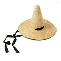 Chapeaux à larges bords 202302-HH7433B Chic Dropvintage Tapered Stage Model Show Wizard Magician St Sun Cap Femmes Party Holiday Beach Hat Drop Dhosc