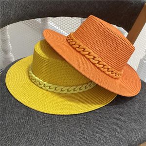 Brede rand hoeden 202305-dudu modekleurpapier acryl ketting fedoras cap mannen vrouwen vrije tijd panama jazz hoed