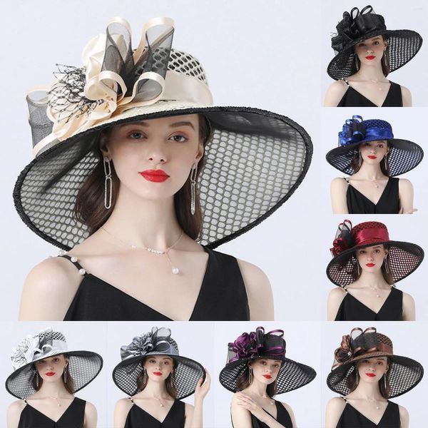 Wide Brim Hats 2024 Phrase Femme Chapeau Soleil pour le fascinateur de thé de mariage Party Utilisez la robe de casquette de plage