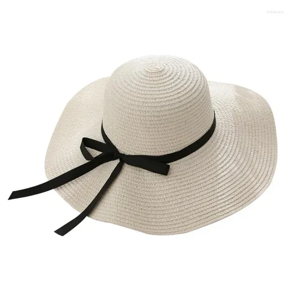 Wide Brim Hats 2024 Simple pliable Floppy Girls Plaw Hat Sun Beach Femme Summer UV Protect Travel Cap Lady Femme