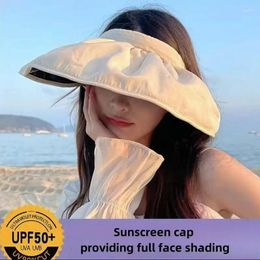 Chapeaux à bord large 2024 Fashion d'été Big Sun Protection Hat UV UV TOP VID