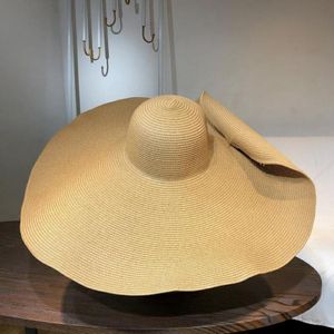 Brede rand hoeden 25 cm Oversized opvouwbaar reisstrand voor vrouwen grote stro hoed dame uv bescherming zon buitenkosten