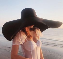 Chapeaux à large bord 80 cm de diamètre grande plage pour femmes 30 cm chapeau de soleil surdimensionné tout dropshippong Eger225441617