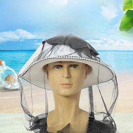 Chapeaux à bord large chapeaux anti-insectes anti-mosquito nets du chapeau anti-insection Mesh de pêche d'été extérieur avec couverture solaire