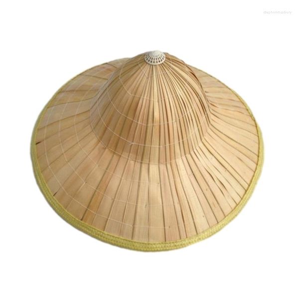 Chapeaux à large bord asiatique Oriental chapeau de paille pour adulte unisexe grand soleil protecteur tissé à la main pêcheur hommes femmes agriculteur Y1UA