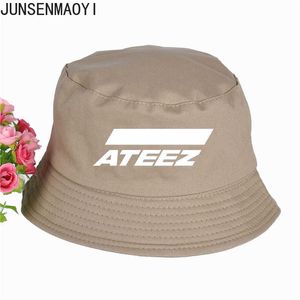 Brede rand hoeden ateez emmer hoed atez kpop zomer feless cap panama katoen hoeden vrouwen mannen vissen visser zonnebrandcrème behat p230311