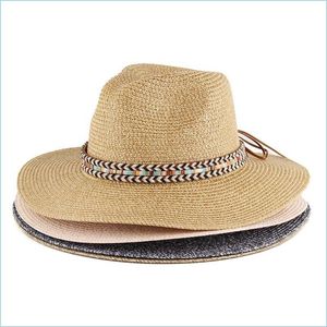 Hombras anchas de la playa Sol Sol Gat For Women Men Shade Mujer Man Spring Summer Panamá Jazz Top Cap Girl ST Wide Brim Hats Mujeres Carshop2006 Dhado