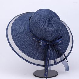 Sombreros de ala anchos mujeres hermosas gorro de paja dama lavable de verano