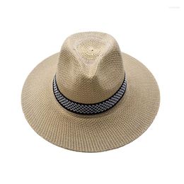 Sombreros de ala ancha, sombrero grande para el sol, paja para montar en la playa de verano con cuerda a prueba de viento, vaquero para actividades al aire libre, escalada, pesca, F3MDWide