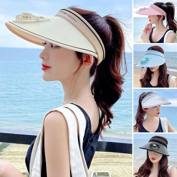 Chapeaux à bord large, ventilateur respirant chapeau de soleil, protection UV extérieure avec les visières de voyage d'été