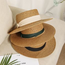 Chapeaux à large bord seau 10 couleurs été plage paille femmes pliable grand côté décontracté femme Panama chapeau parasol concave haut casquette voyage soleil 230517