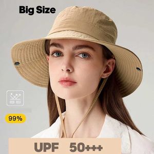 Bélleurs de chapeaux larges larges 2024 Été Light Thin Sun Sun Femme Chapeau UV Protection Bonnie Pêche extérieure Randonnée Fisherman Q240403