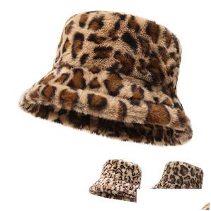 Brede rand hoeden emmer 3 kleuren mode kleine luipaard print visser hoed meisjes met warme bassin p drop levering accessoires sjaals dhmvm