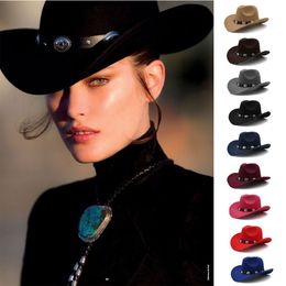 Hoeden met brede rand Emmer 3 maten Ouderkind Heren Dames Kinderen Western Cowboy Panama Zonnehoeden Fedora Caps Trilby Jazz Sombrero Reisfeest 230830