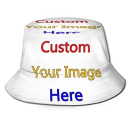 Chapeaux à large bord seau 3D COSTOM Image de la mode féminine installée décontractée unisexe Drop 230303