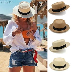 Hates de borde ancho Tamaño de la cerveza de la cerveza Ajustable US 7 1/2-7 5/8 UK L-XL Mens Str Pie Pie Cap Sunhat Sunhat Sailor Sailor Straw Beach Fedora YQ240403