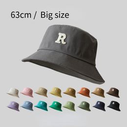 Chapeaux à large bord seau grosse tête coton pour hommes femmes grand Bob quatre saisons pêcheur lettre extérieur soleil XL XXL vente en gros 230303