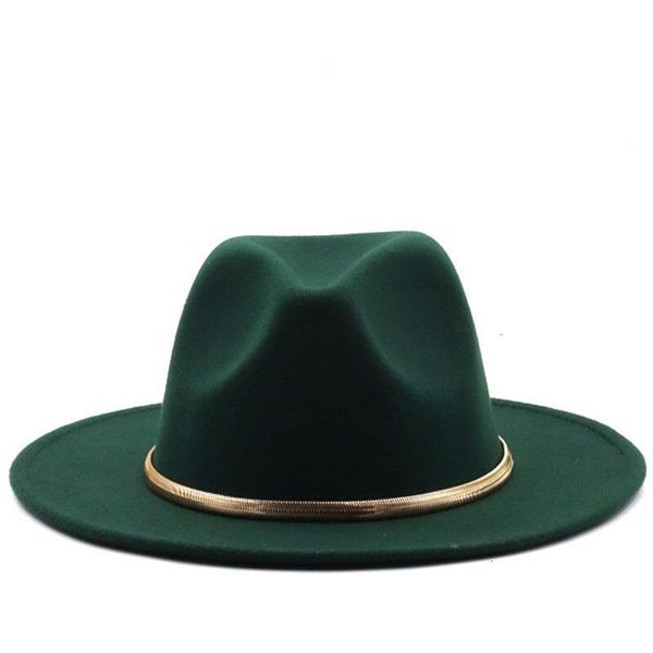 Chapeaux larges seau Blackgreen Simple Church Derby Top Hat Panama Solid Felt Fedoras pour hommes femmes laine artificielle mélange Jazz Cap 230822