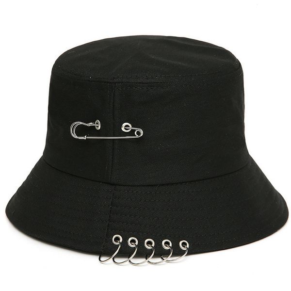 Sombreros de ala ancha cubo broche anillo harajuku hombres mujeres unisex k pop bob playa al aire libre sol moda panamá elegante pesca pescador gorra 221205