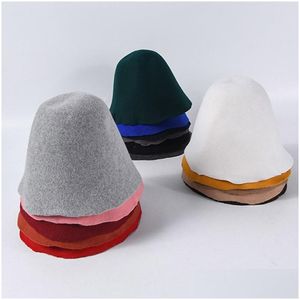 Beauts à bord large seau Femmes classiques Cloche en feutre au chapeau d'automne Hiver Cône Coue Millinerie Craft Fascinateurs Bloc Corps de base 230424 Dhgum