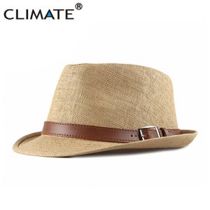 Brede Rand Hoeden Emmer KLIMAAT Vintage Zomer Strooien Hoed Cool Mannen Fedora Panama Papier Retro voor Man Solid Fedora cap 230801