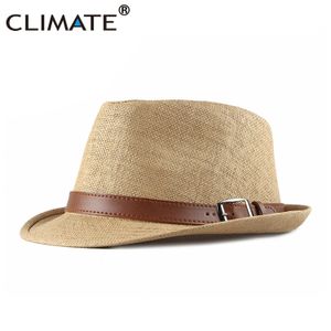 Chapeaux à large bord seau climat Vintage été chapeau de paille Cool hommes Fedora Panama papier rétro pour homme solide Fedoras casquette 230822