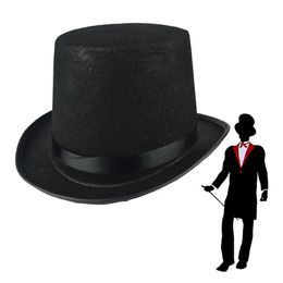 Sombreros de ala ancha Cubo plegable Deluxe Sombrero de copa negro Niños Adulto Mago Jazz Escenario Actuaciones Moda Fiesta Traje Caballero 231110
