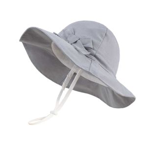 Brede rand hoeden bucket connect -stijl babymeisjes zon hoed lichtgewicht verstelbare verpakking UV zonnebrandcrème buitenreisspel Q240403