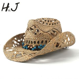 Hoeden met brede rand Emmer Cowboyhoed 100% natuurlijk stro Dames Heren Handwerk Geweven Voor Dame Papa Zomer Western Sombrero Hombre Badmeester 230830